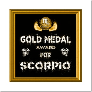 Scorpio Birthday Gift Gold Medal Award Winner Posters and Art